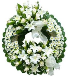 White Funeral Wreath