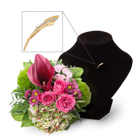 Dramatic Brooch and Flowers