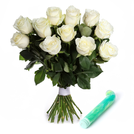 White Roses and Candy Cane Vibrator Sexual Wellness Gift