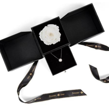 Eternal Purity Rose with Necklace Box